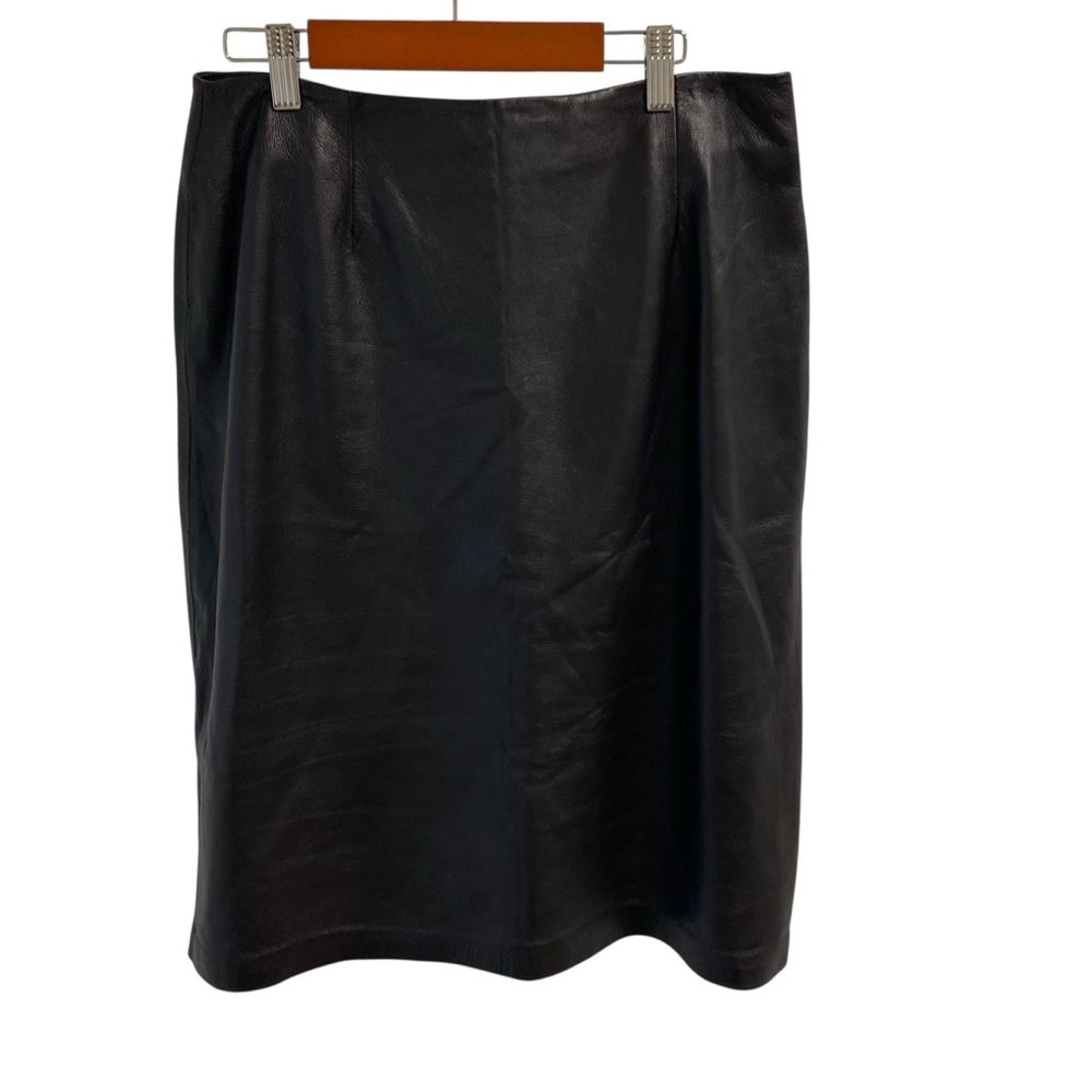 Inc Concepts Elegant Brown Leather Skirt Career Closet Staple Buttery Soft 10 View 3